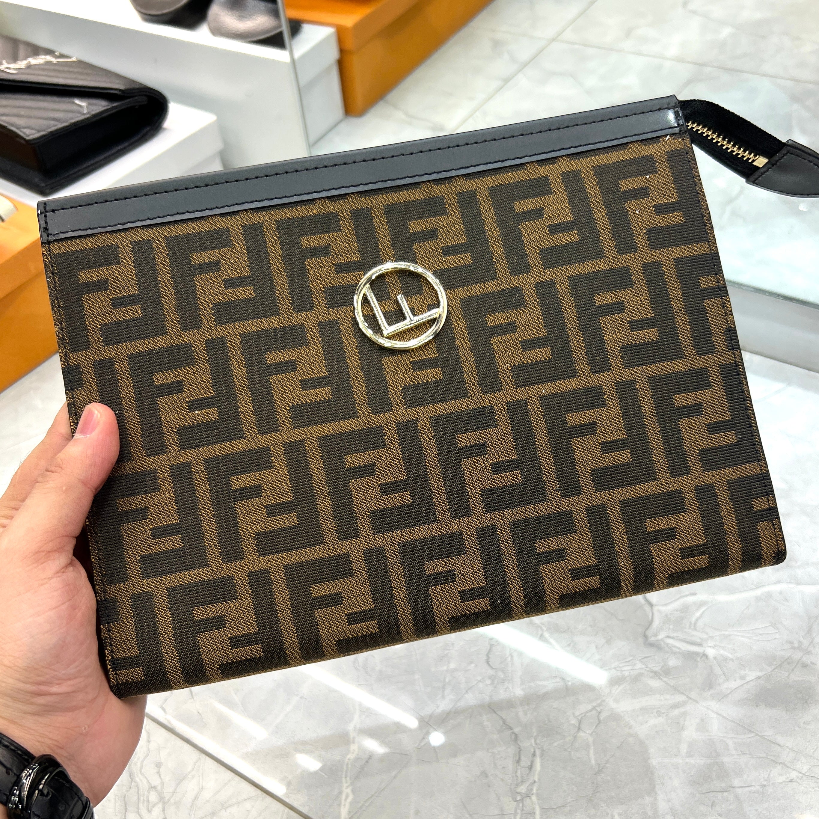Trendy pouch premium Bag with box