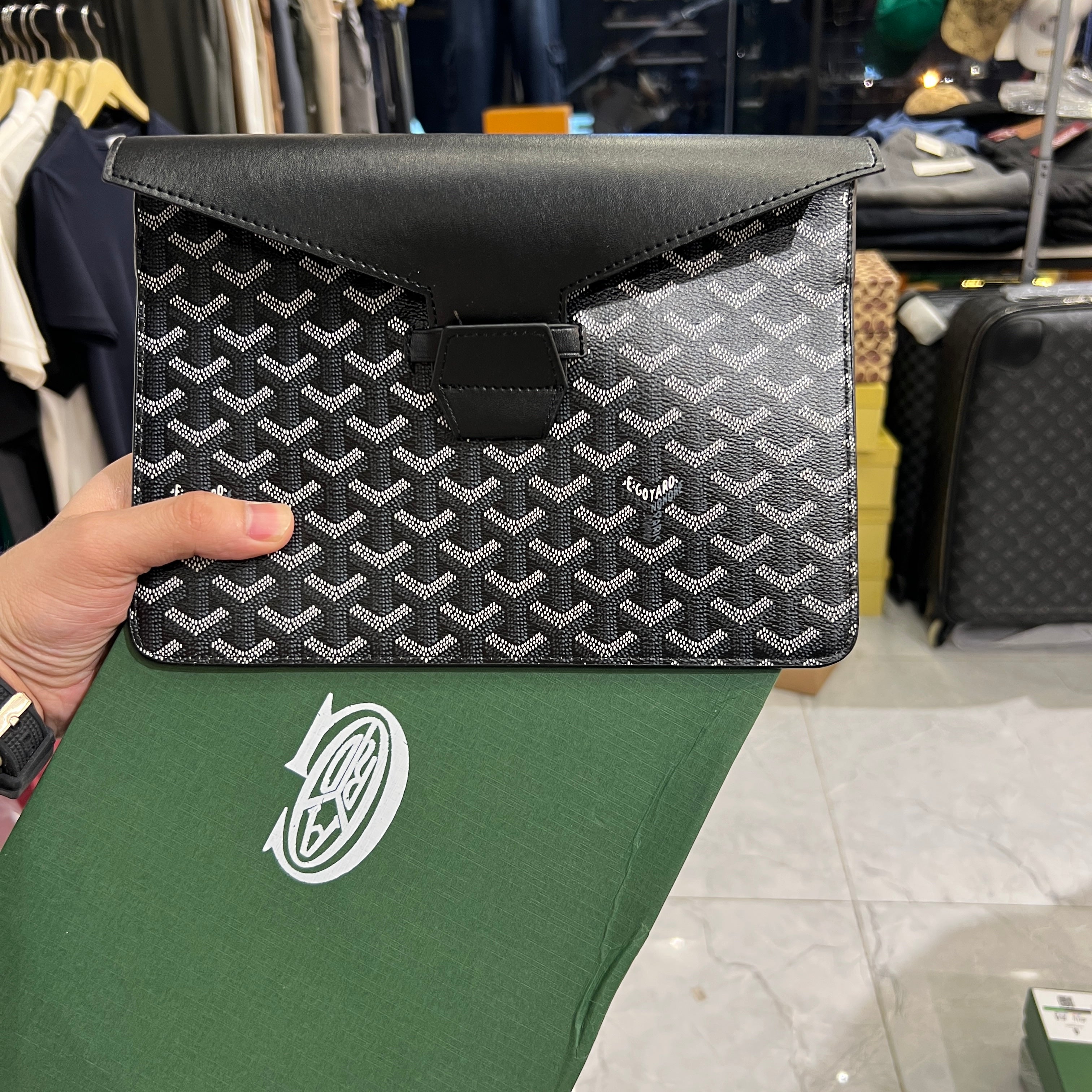 Trendy hand pouch premium Bag with box