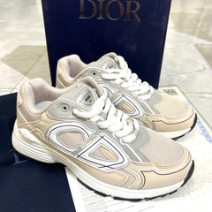 Dior 'B30 Cream Mesh and Technical Fabric Low Top SNEAKERS